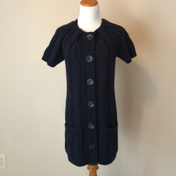 Vince navy cable knit long cardigan S - Picture 3 of 7